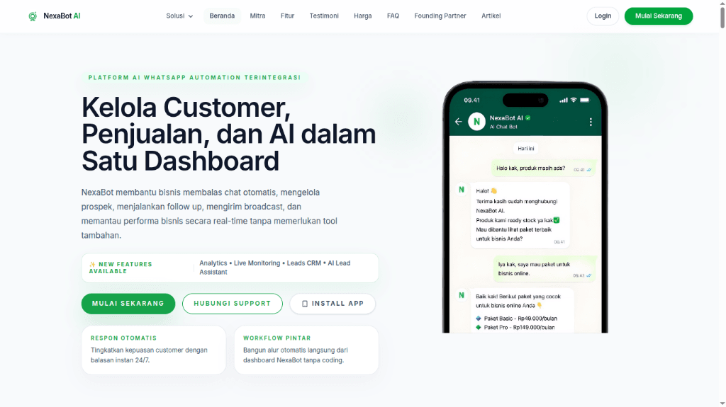 NexaBot AI Desktop Mockup